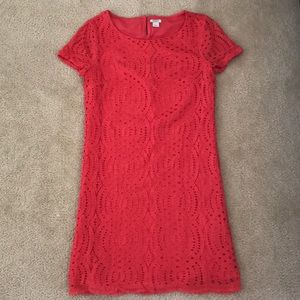 J Crew Factory short sleeve lace shift dress